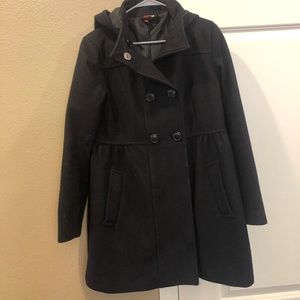 H&M brand wool Peacoat with hood